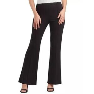 NEW BCX Black Pull On Dress Pants Medium Seamed Flare Scuba Stretch Trousers NWT